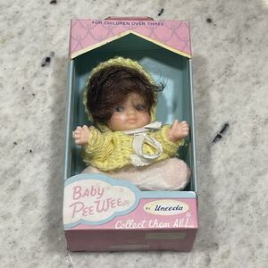 Doll Vtg NIB 1977 Baby Pee Wee By Uneeda #70500 Brunette Hair New